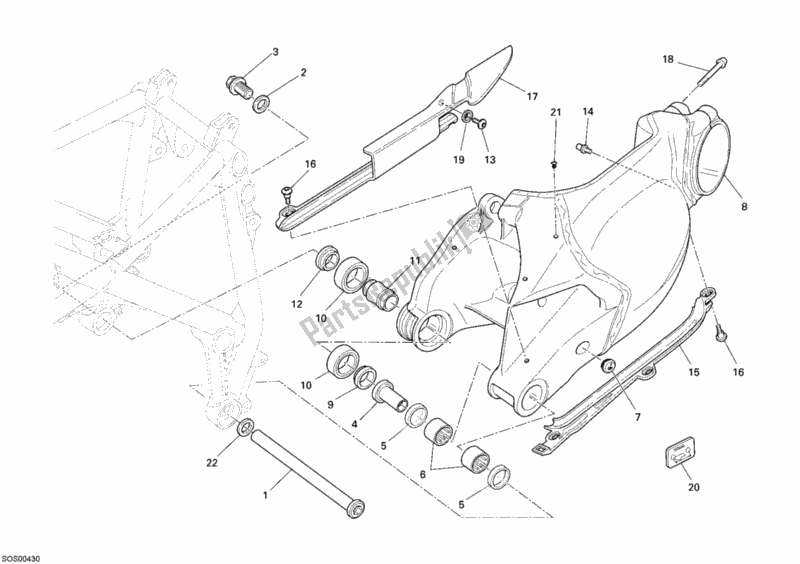 Todas las partes para Brazo Oscilante de Ducati Superbike 1198 S USA 2010